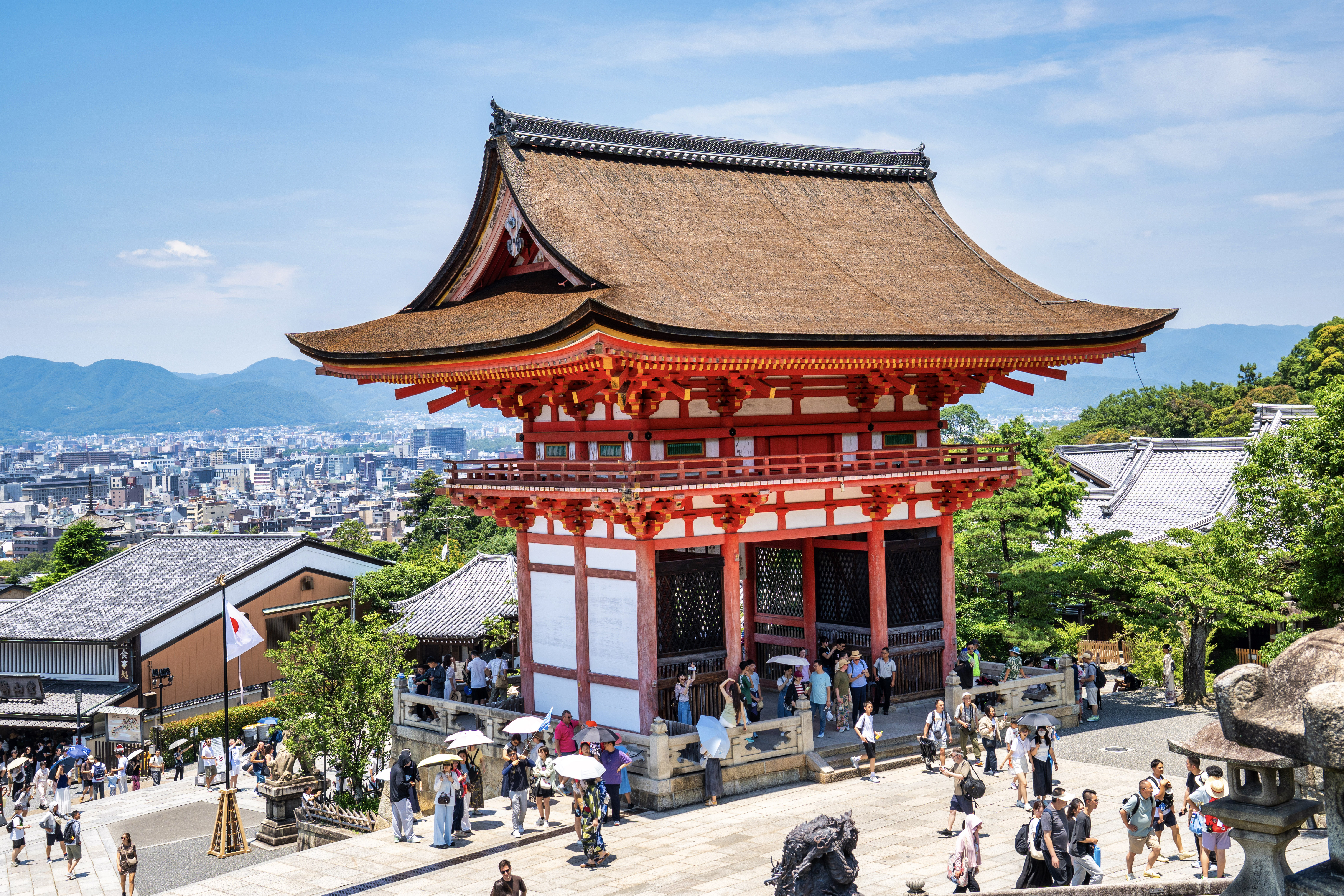 Temple architecture and the Kyoto city skyline